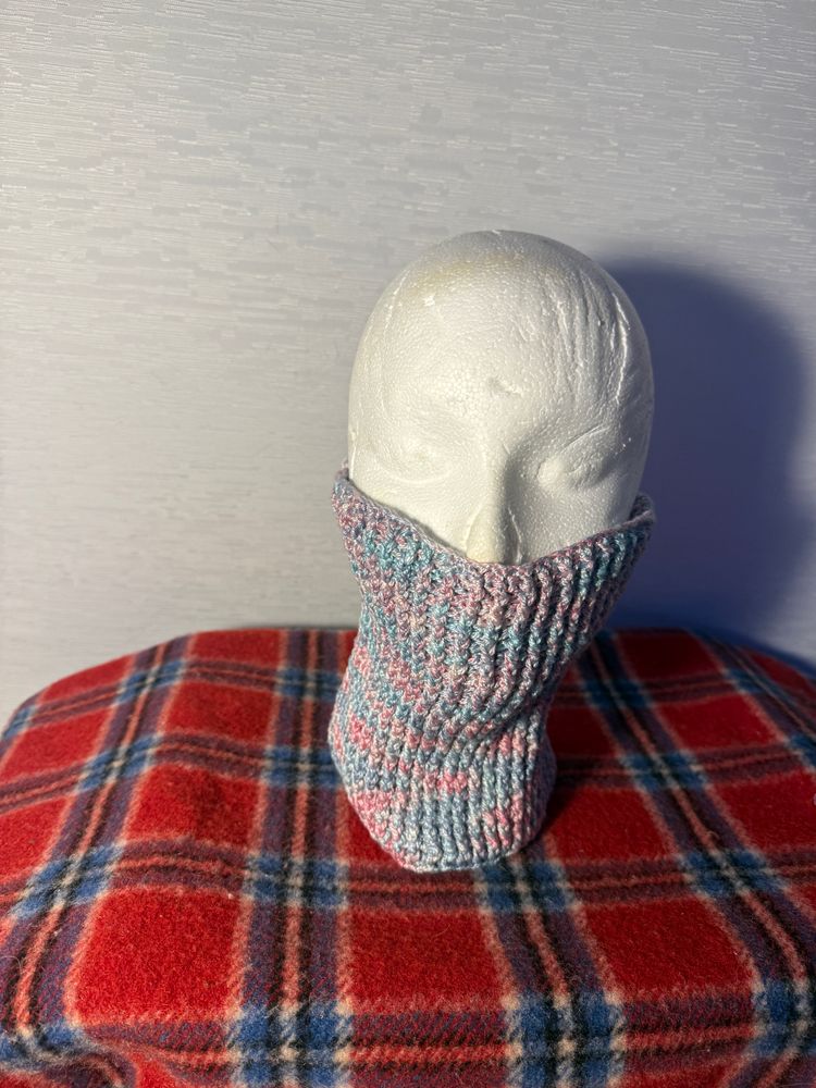 Variegated Pink & Blue Silk Collar/Mask