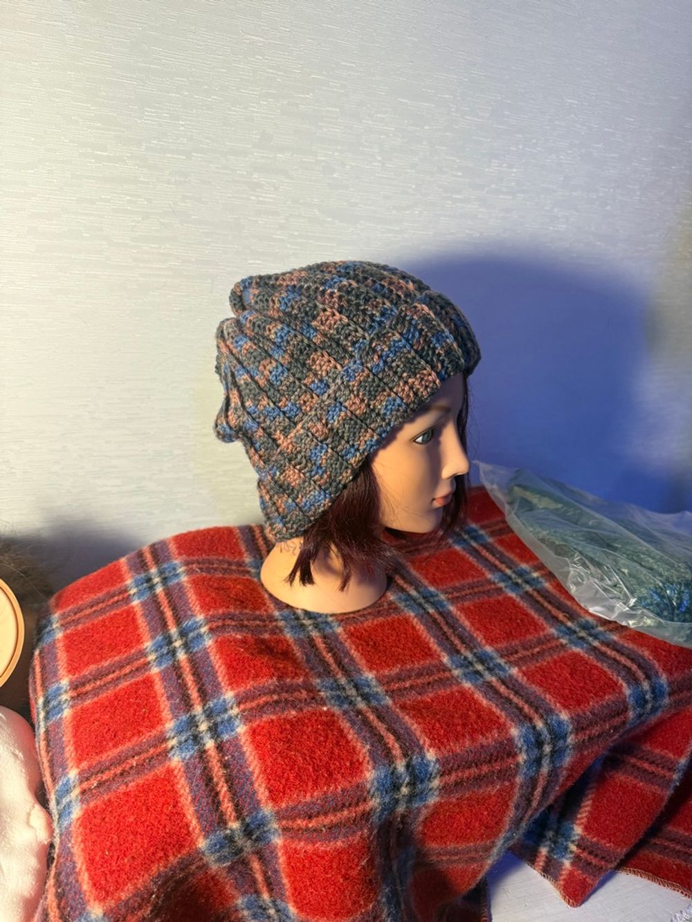 Multicolored Beanie - Brown, Green & Blue