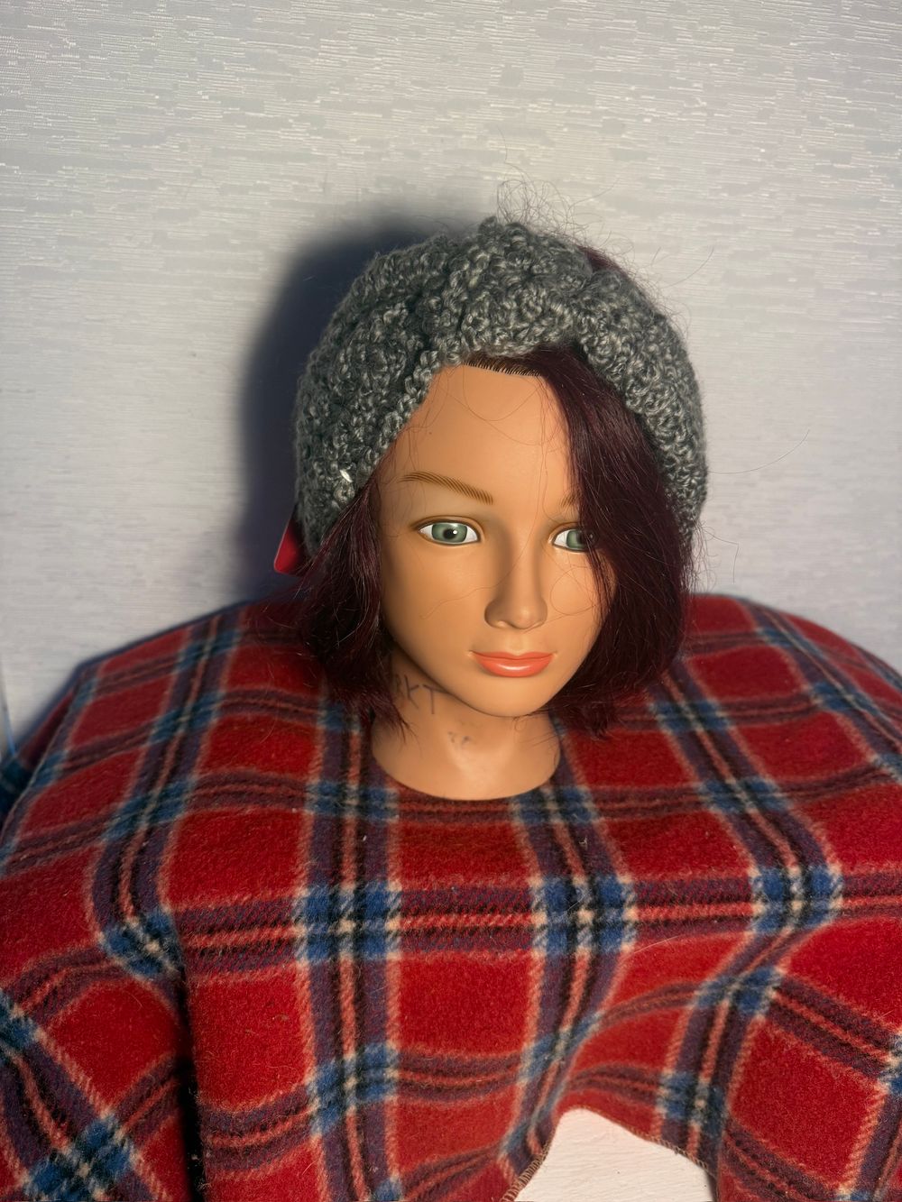 Oversized Gray Crochet Headband