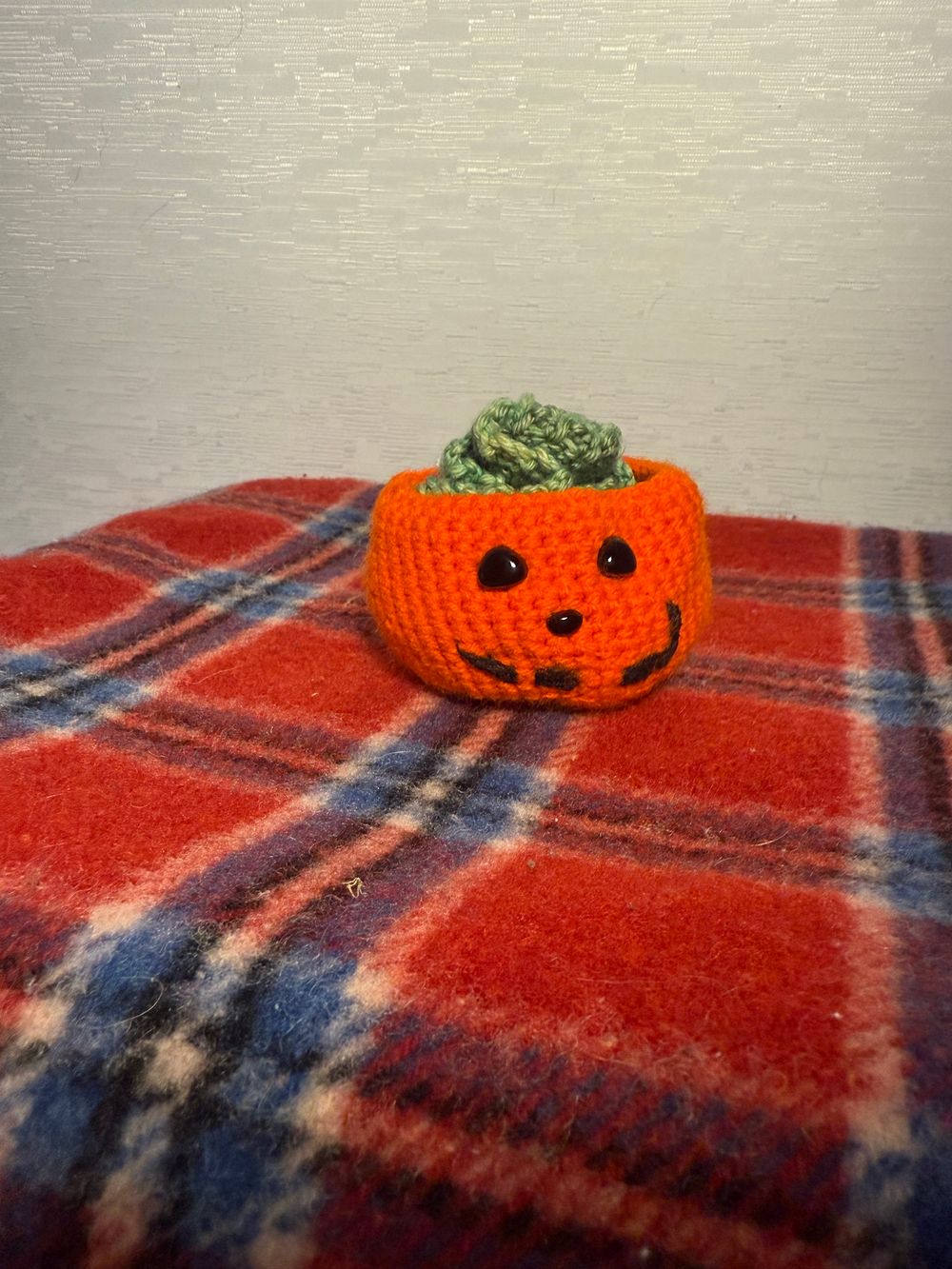 Happy Jack-O-Lantern Coaster Set with Variegated Green Coasters