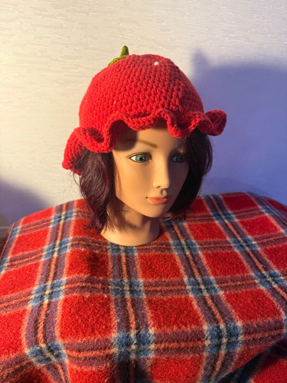 Ruffle Strawberry Bucket Hat 